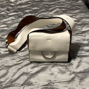 White leather cross bag
